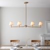 Klasyczna lampa wisząca czteropłomienna abażurowa mosiężna minimalistyczna uniwersalna Santiago & Ivy 115002 ENDON